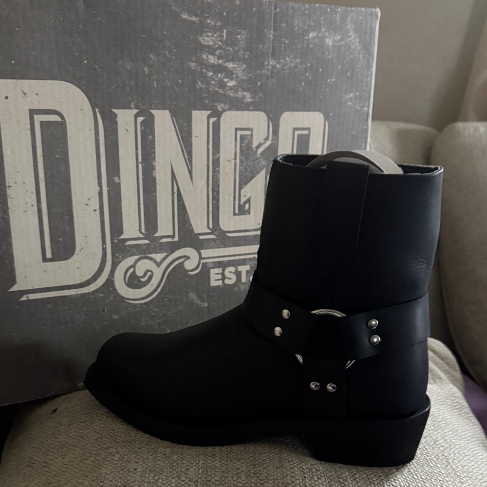 Dingo Black Ankle Boots with Silver Details